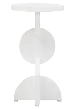 Fifty Five South Walsa Side Table Abstract Mango Wood Whitewash