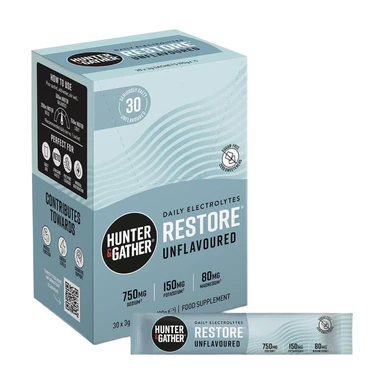 HUNTER & GATHER Restore Electrolytes Unflavoured Hydration Support Sachets Flavour - 30 Sachets