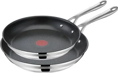 Tefal Jamie Oliver Cook Smart Bratpfannenset Antihaftpfanne - 24 cm & 28 cm - 2-teiliges Set - Für alle Herdarten geeignet, einschließlich Induktion - Ofenfest - Genagelter Griff