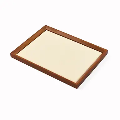Oirlv Wood Square Flat Jewelry Display Organizer Tray Beige Microfiber Blank Tray Jewellery Jewelry Trays Luxury For Drawers Rings Display Earring Necklace Storage Display, 1pcs