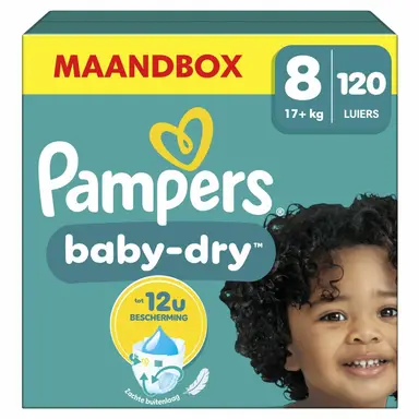 Pampers Baby-Dry Luiers Maat 8 – Maandbox 120 Luiers