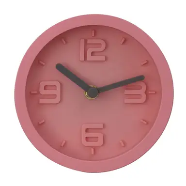 Premier Housewares Elko Wanduhr in Pink-Optik mit geprägtem Effekt