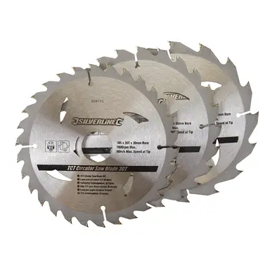 Silverline TCT Circular Saw Blades 16, 24, 30T 3pk