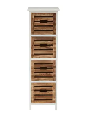 Interiors by Premier Storage Unit Portsmouth 4 Drawer White/Natural