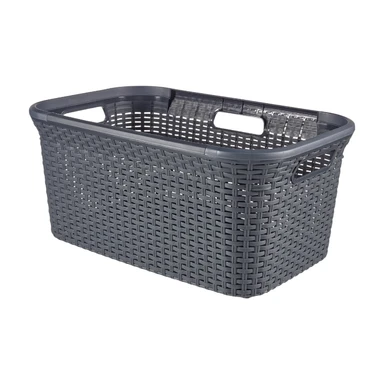 Curver Curver Style wasmand - 45 liter - wasmand - antraciet - premium opbergoplossing, duurzaam kunststof, moderne huisorganisatie