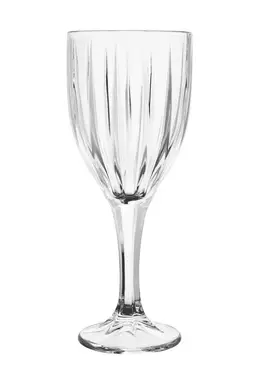 Maison by Premier Set of 4 Crystal Wine Glasses, Fluted Goblets, Clear Stemware, Ribbed Wine Cups For Bar Top, & Table Decor