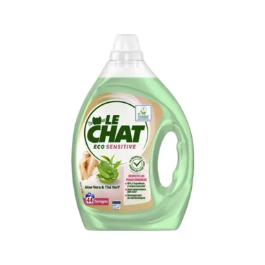 LE CHAT Lessive Liquide Eco sensitive Aloé Vera et Thé Vert 44Lavages 1,98L 