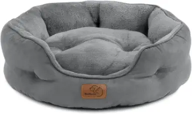[Gratis Wasserdichte Haustierdecke] BEDSURE Waschbares Katzenbett mit doppelseitigem Innenkissen für Katzen oder kleine Hunde - Größe M - 63x53x20cm - Grau