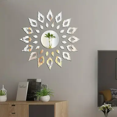 33pcs PVC Sunflower Mirror Wall Sticker Decoration