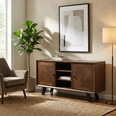 TV Unit Nevada Parquet Walnut/Black L:128cm