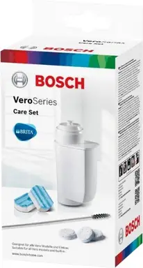 Bosch Onderhoudsset voor Koffiemachines TCZ8004A, 10 Schoonmaakdozen, 3 Ontkalkingspillen, 1 BRITA Waterfilter, Melkslang Schoonmaakborstel, voor Vero Volautomatische Koffiemachines en Volautomatische Ingebouwde Machines