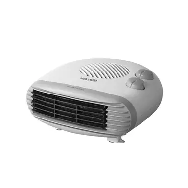 Warmlite 2000W Portable Flat Fan Heater, 2 Heat Settings, Adjustable Thermostat, Cool Air Function, Overheat Protection - White, WL44004