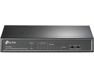 TP-Link TL-SF1008LP 8-Port 10/100Mbps Desktop-Switch mit 4-Port PoE, Plug-and-Play, Metallgehäuse