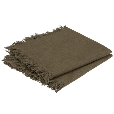 Atmosphera Maha Lot de 2 serviettes de table kaki - 40 x 40 cm