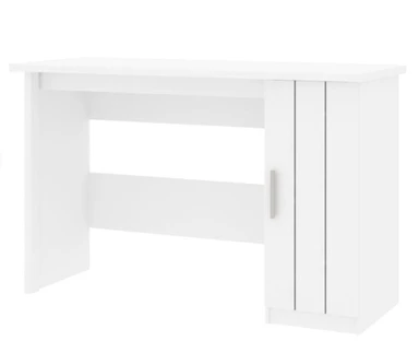 Galano Bernie Schreibtisch mit Ein-Tür-Stauraum - L 119 x B 47,5 x H 75,4 cm, für Büro oder Schlafzimmer - Weiß