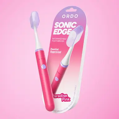 Ordo Sonic Edge Adults Rechargeable Electric Toothbrush, USB-C, 6+ Weeks Battery, 1 Brush Head, Paradise Pink
