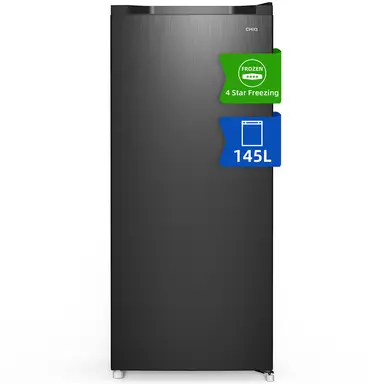 CHiQ FSD140D4EU Freestanding 145l Upright Freezer 145L, Reversible Doors, Black, E Rated