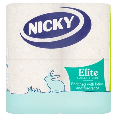 Nicky Elite Toilet Tissue, 3-Ply, 4 Rolls Paper Pack