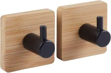 5five Bamboe Plakhaken Set - Assortiment, 4,5 x 4,5 x 3,6 cm, 2 stuks