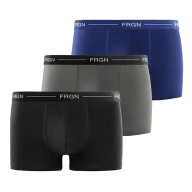 FREEGUN Lot de 3 boxers pour homme noir/bleu marine/gris clair - taille S