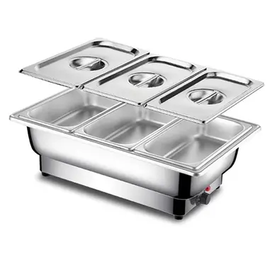 Huacan Stainless steel buffet insulated stove, dining basin, electric heating insulated pot, 1 piece