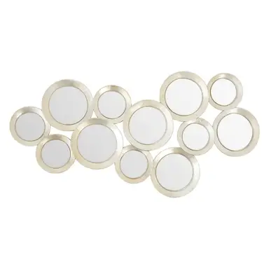 Interiors by Premier Wall Mirror Marcia Hammered Iron Silver 54x107cm