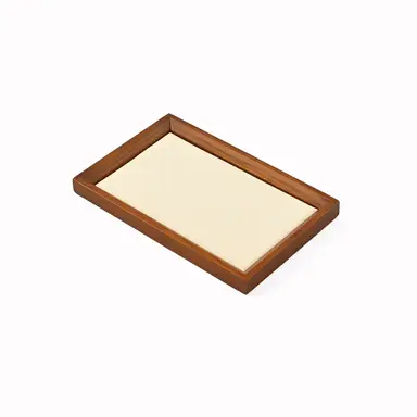 Oirlv Wood Square Flat Jewelry Display Organizer Tray Beige Microfiber Blank Tray Jewellery Jewelry Trays Luxury For Drawers Rings Display Earring Necklace Storage Display, 1pcs