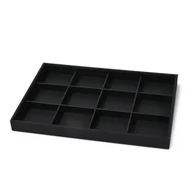Oirlv Jewelry Display Tray Organizer Inserts Luxury, Stackable PU leather Jewelry Trays, Jewelry Trays For Drawer Men Women Jewelry Storage Display Case for Rings Stud Necklaces,Size 35*24*3cm