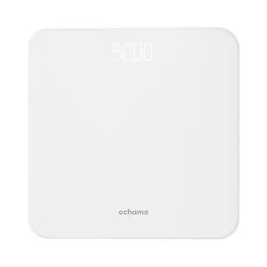ochama Digital Weighing Scales - Smart Scales for Body Weight, High Precision Scales, Tempered Glass Bathroom Scales, High-contrast LED Display, 2* AAA Batteries Included - For Household, Bathroom - 260*260*24 mm, Ranging 5-180 kg