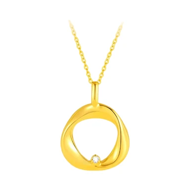 ochama x J.ZAO Collier de bandes de Möbius en diamant de culture biologique or 750‰ Cadeaux d'anniversaire, mariage, Noël