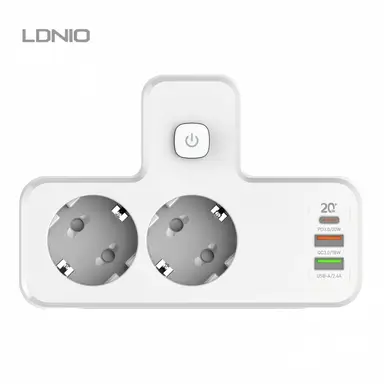 [EU Plug] LDNIO Cordless Power Strip PD20W Multi-USB Socket with Indicator Light Multi-Function Travel Converter