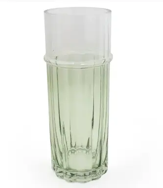 Candlelight Vase Two Tone Glass Green/Clear H:30cm