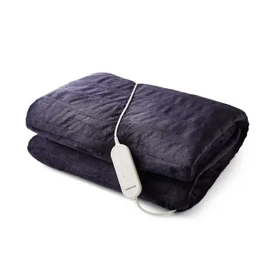 Morphy Richards EverCosy Large Luxury Striped Fleece Electric Heated Throw – Navy, 610105