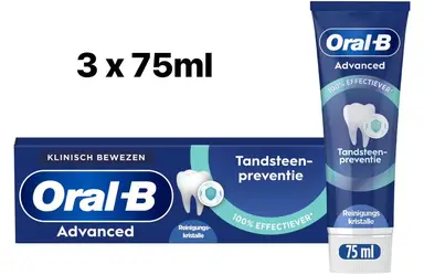 Oral-B Professional Tandsteencontrole Reinigingskristallen Tandpasta - 3 x 75 ml