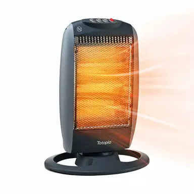 Totopia 1200W Space Heater, Halogen Heating Element, 3 Heat Settings, Adjustable Thermostat, Safety Tip-Over Switch, Carry Handle, Electric Heater with Overheat Protection and Tip-over Protection, LQ003