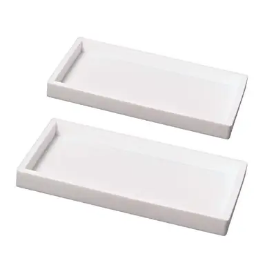 JORDAN&JUDY 2-Pack White Silicone Bathroom Tray, Scandinavian Style, Toiletries Organizer