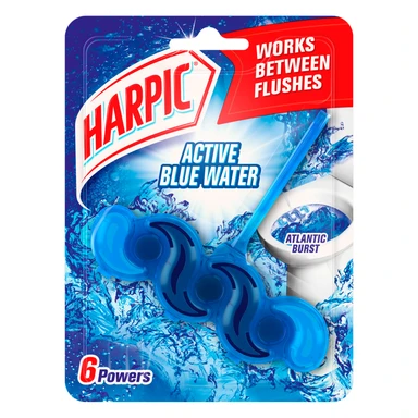 Harpic Active Blue Water Toilet Rim Block, Atlantic Burst, Single Pack