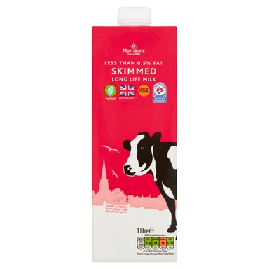 Morrisons British UHT Skimmed Milk 1 litre