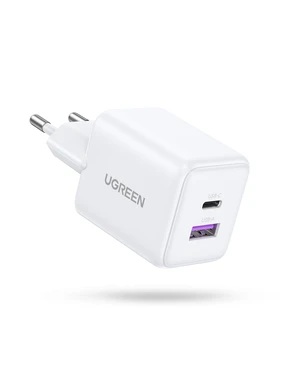 UGREEN 30W GaN Snellader 1C1A Wit, compatibel met iPhone 17/16/15, Pixel 9, Galaxy S24/S23, Tab A8/S8, enz.