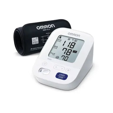 Omron M3 Comfort Upper Arm Blood Pressure Monitor – Intellisense Technology, Intelli Wrap Cuff 22–42 cm, 2-User Memory, Irregular Heartbeat Detection – White, M3 Comfort
