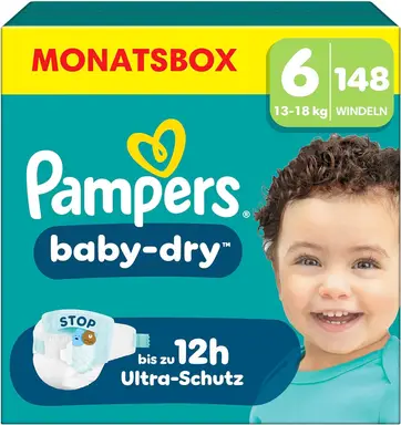 Pampers Baby Dry Gr.6 Extra Large 13-18kg MonatsBox