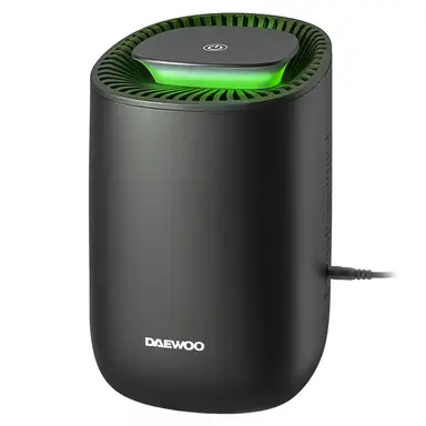 DAEWOO Dehumidifier 600ml – Mini Size, Peltier Technology, 250ml/Day Extraction - Black, DH01
