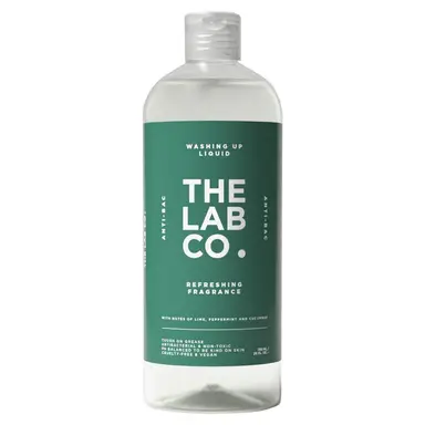 The Lab Co. Antibacterial Washing Up Dishwashing Liquid | Tough on Grease Dish Soap | Gentle on Hands | Non-Toxic, EDC-Free, Plant-Based Formula | 750ml | Refreshing Scent Lime Peppermint & Cucumber