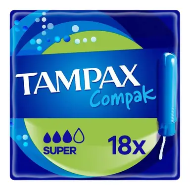 Tampax Compak Super Tampons With Applicator Size S 18 Pack