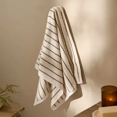 Yard Hand Towel Hebden Narrow Stripe Olive 50x100cm