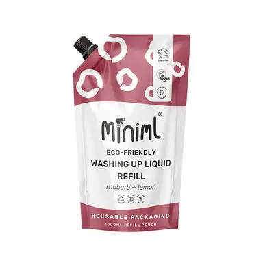 Miniml Washing Up Liquid, Refill, Wild Rhubarb + Lemon, 1l