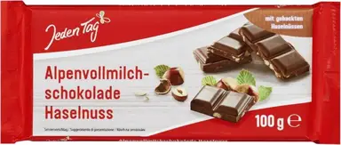Jeden Tag Alpenvollmilch Hazelnut Chocolate 100g 