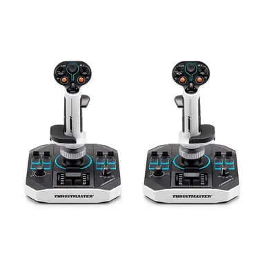 Thrustmaster Sol-R 2 HOSAS Space Sim Duo Joysticks pour la simulation spatiale - Blanc et noir