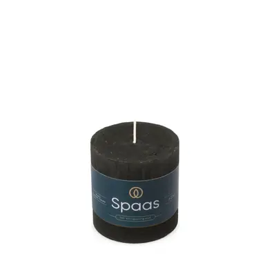 Spaas Pillar Candle Rustic Unscented Black D:7xH:7cm