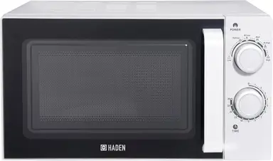 Haden 20L Solo Manual Microwave, Retro, Stainless Steel Interior, 700W, White - 195678